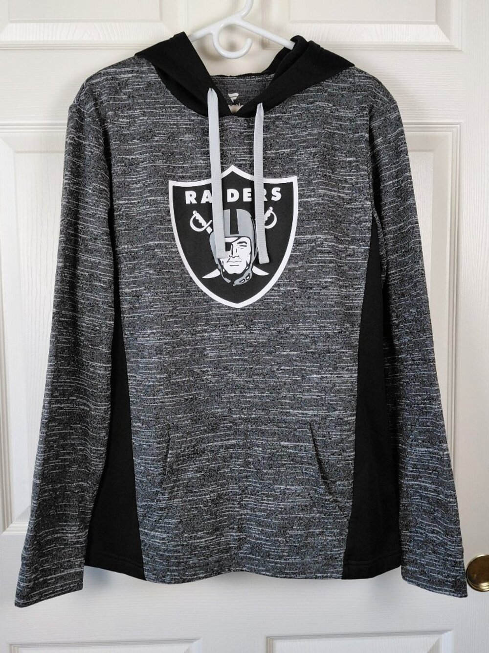 Mens Fanatics Las Vegas Raiders Graphic lightweight Gray & Black Hoodie Size M